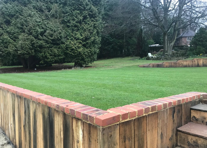 180 metre retaining wall and landscape 
						project in Reigate, Surrey